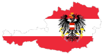 Austria Map Flag With Stroke And Coat Of Arms